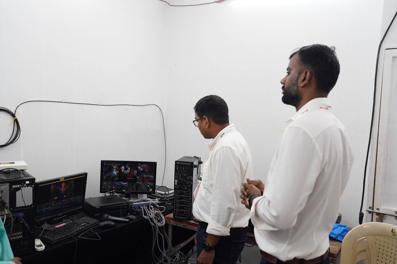 On-site fire and electrical safety checks at a Ganesh pandal